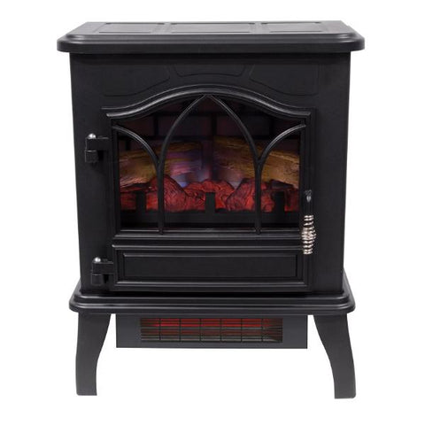Image of Duraflame DFI-470-04 17" Black Infrared Quartz Electric Fireplace Stove-Modern Ethanol Fireplaces