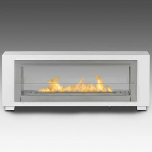 Eco-Feu Santa Cruz 63" White 2-Sided Ventless Ethanol Fireplace w/ Spout WS-00080-Modern Ethanol Fireplaces