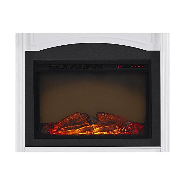 Ameriwood Home Lamont 69" White Mantel Electric Freestanding Fireplace-Modern Ethanol Fireplaces