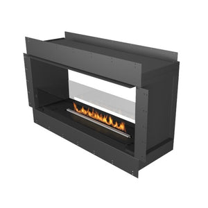 Planika Forma Double Sided 48" Black Firebox Ethanol Fireplace w/ Remote Control-Modern Ethanol Fireplaces