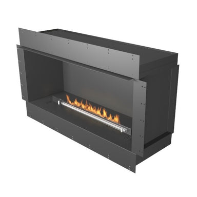 Planika Forma Single Sided 48" Black Firebox Ethanol Fireplace w/ Remote Control-Modern Ethanol Fireplaces