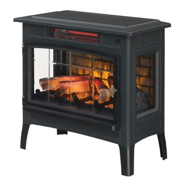 Duraflame DFI-5010-01 24" Black Infrared Freestanding Electric Fireplace with 3D Flame-Modern Ethanol Fireplaces