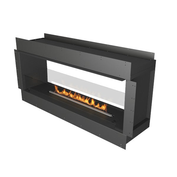 Planika Forma Double Sided 60" Black Firebox Ethanol Fireplace w/ Remote Control-Modern Ethanol Fireplaces