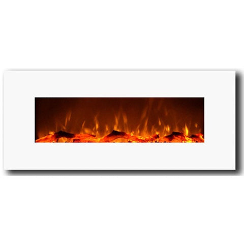 Image of Touchstone Ivory 80002 50" White Wall Mounted Electric Fireplace-Modern Ethanol Fireplaces