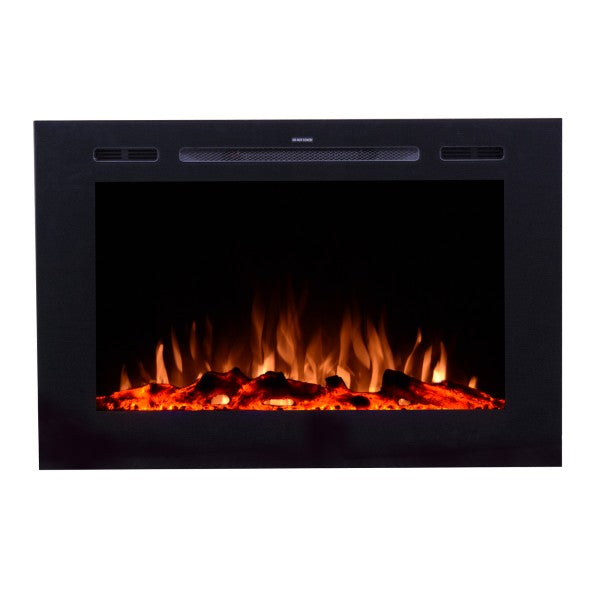 Touchstone Forte 80006 40" Black Recessed Electric Fireplace-Modern Ethanol Fireplaces