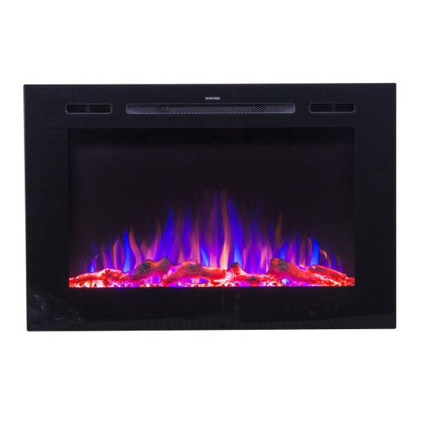Touchstone Forte 80006 40" Black Recessed Electric Fireplace-Modern Ethanol Fireplaces