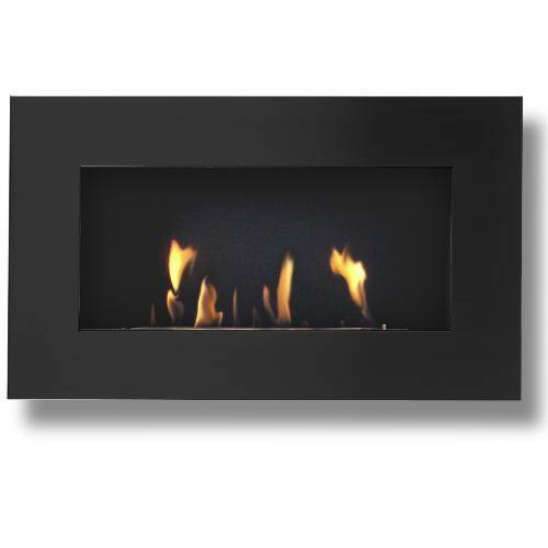 Decoflame New York Plaza Wall Fireplace (Black)-Modern Ethanol Fireplaces