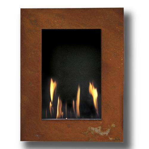 Decoflame New York Tower Wall Fireplace (Rusty)-Modern Ethanol Fireplaces