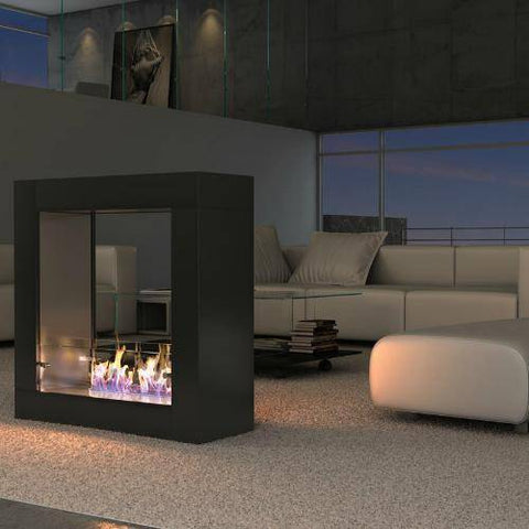 Image of Decoflame Sydney Free-Standing Fireplace (Black)-Modern Ethanol Fireplaces