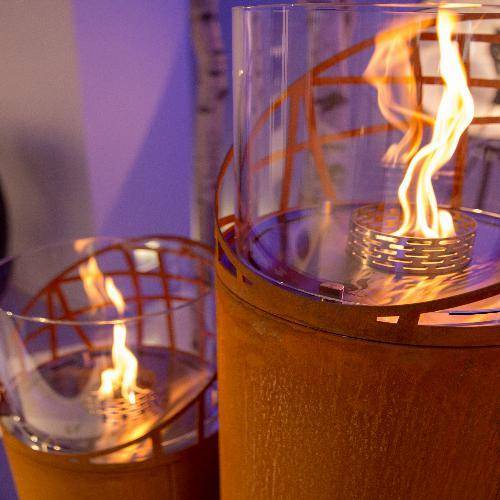 Decoflame Dubai Round Free-Standing Outdoor Fireplace-Modern Ethanol Fireplaces