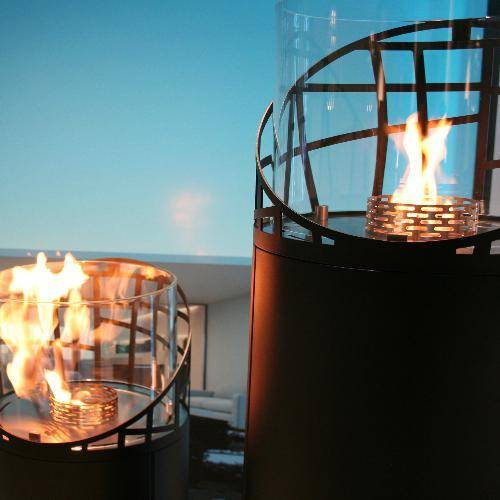 Decoflame Dubai Round Free-Standing Outdoor Fireplace-Modern Ethanol Fireplaces