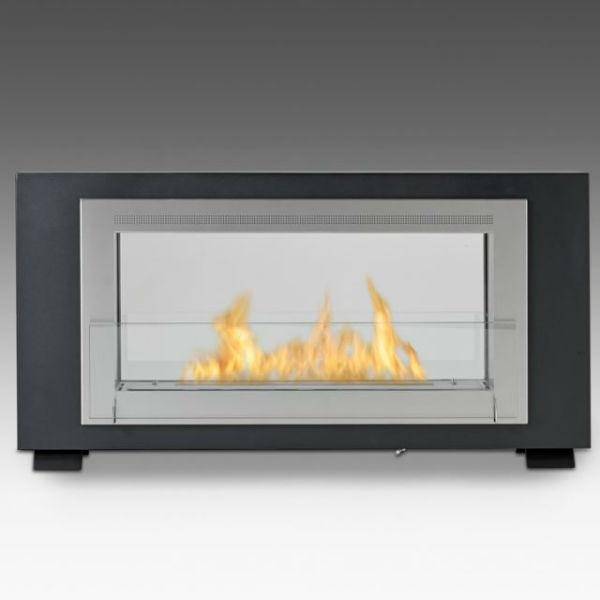 Eco-Feu Montreal 41" Matte Black 2-Sided Ventless Ethanol Fireplace WS-00131-Modern Ethanol Fireplaces