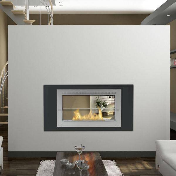 Eco-Feu Montreal 41" Matte Black 2-Sided Ventless Ethanol Fireplace WS-00131-Modern Ethanol Fireplaces