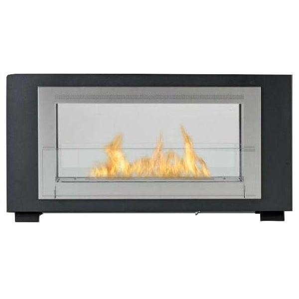 Eco-Feu Montreal 41" Matte Black 2-Sided Ventless Ethanol Fireplace WS-00131-Modern Ethanol Fireplaces