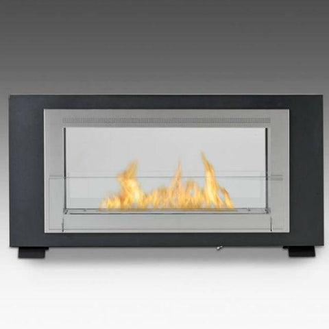 Image of Eco-Feu Montreal 41" Matte Black 2-Sided Ventless Ethanol Fireplace WS-00131-Modern Ethanol Fireplaces