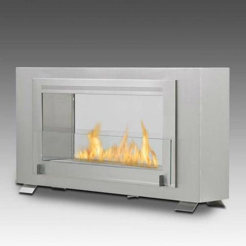 Image of Eco-Feu Montreal 41" Stainless Steel 2-Sided Ventless Ethanol Fireplace WS-00133-Modern Ethanol Fireplaces