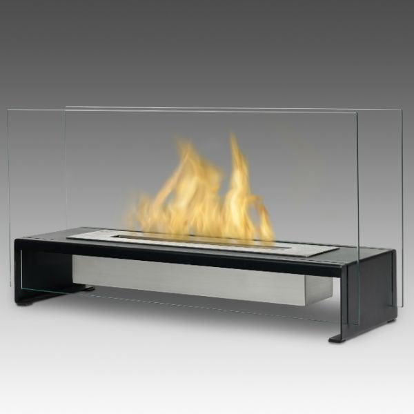 Eco-Feu Rio 23" Black Tabletop Ethanol Fireplace with Fuel TT-00176-Modern Ethanol Fireplaces