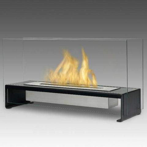Image of Eco-Feu Rio 23" Black Tabletop Ethanol Fireplace with Fuel TT-00176-Modern Ethanol Fireplaces