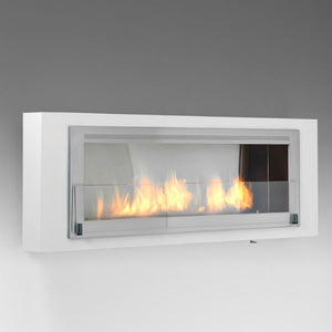 Eco-Feu Santa Cruz 63" White Wall Ethanol Fireplace w/ Stainless Interior WU-00088-Modern Ethanol Fireplaces