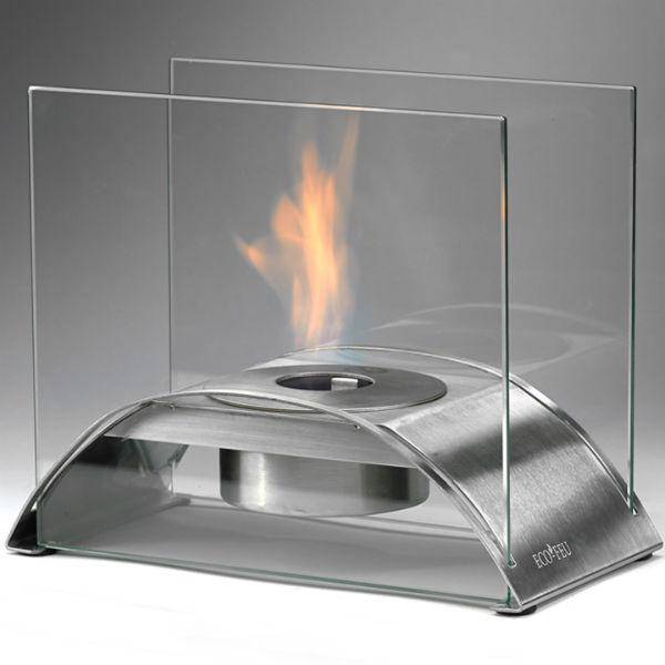 Eco-Feu Sunset 10" Stainless Steel Tabletop Ethanol Fireplace with Fuel TT-00114-Modern Ethanol Fireplaces