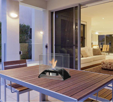 Image of Eco-Feu Sunset 10" Matte Black Tabletop Ethanol Fireplace with Fuel TT-00130-Modern Ethanol Fireplaces