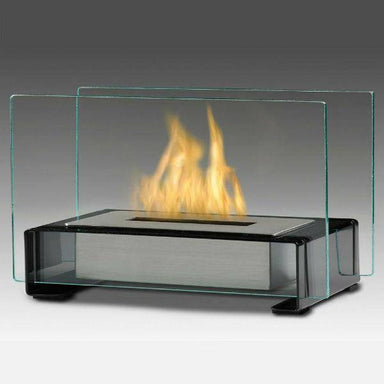 Eco-Feu Toulouse 15" Gloss Black Tabletop Ethanol Fireplace with Fuel TT-00140-Modern Ethanol Fireplaces