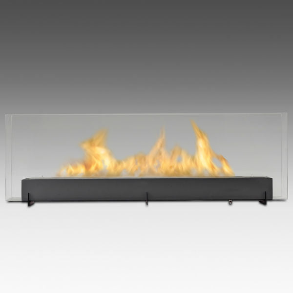 Eco-Feu Vision III 51" Black Freestanding Ethanol Fireplace w/ Spout WS-00098-Modern Ethanol Fireplaces