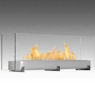 Eco-Feu Vision III 51" Stainless Freestanding Ethanol Fireplace w/ Spout WS-00097-Modern Ethanol Fireplaces