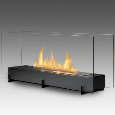 Eco-Feu Vision II 38" Black Freestanding Ethanol Fireplace w/ Spout WS-00096-Modern Ethanol Fireplaces