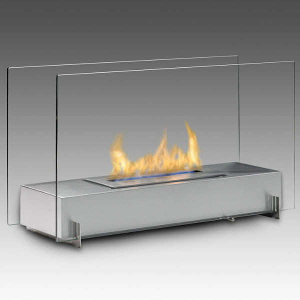Eco-Feu Vision I 28" Stainless Freestanding Ethanol Fireplace w/ Spout WS-00093-Modern Ethanol Fireplaces