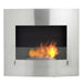 Eco-Feu Wynn 35" Stainless Wall Mounted Ethanol Fireplace w/ Spout WU-00072-Modern Ethanol Fireplaces