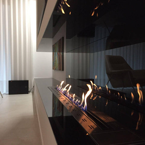 Image of Glammfire Fire Line EVOPlus Automatic Ethanol Fireplace Insert With Remote Control 30" - 108"-Modern Ethanol Fireplaces