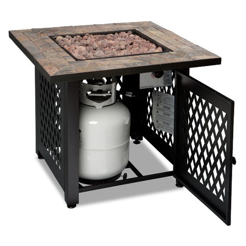 Image of Endless Summer 30" LP Gas Outdoor Fire Pit with Slate Tile Mantel-Modern Ethanol Fireplaces
