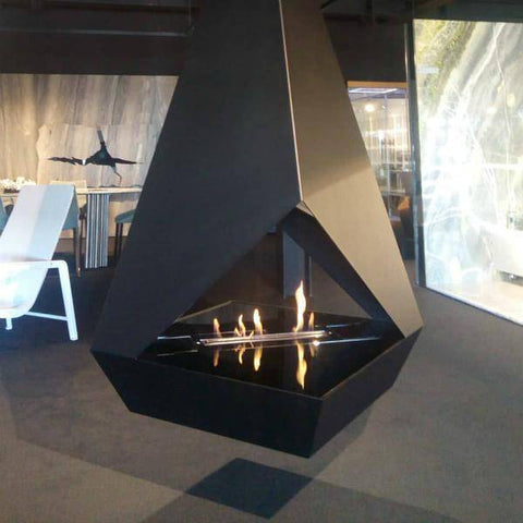 Image of GlammFire Eudoxus Hanging Ethanol Fireplace - 86 inches-Modern Ethanol Fireplaces