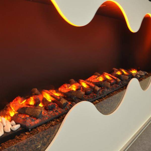 GlammFire Glamm Kit 3D Plus 1000 Electric Fireplace with Decorative Wood-Modern Ethanol Fireplaces