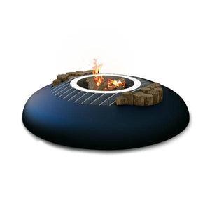 GlammFire Mime Fire Pit with Crea7ion EVO Plus Round Burner-Modern Ethanol Fireplaces