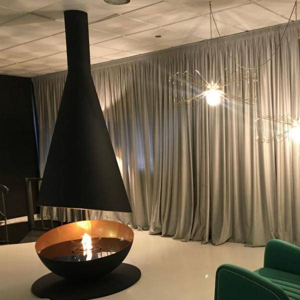 GlammFire Thales Hanging Ethanol Fireplace - 98 inches-Modern Ethanol Fireplaces