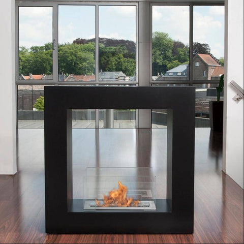 Image of Bio-Blaze Qube Small Free Standing Ventless Fireplace-Modern Ethanol Fireplaces