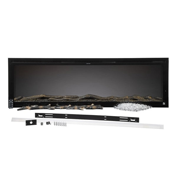 Touchstone Sideline Elite Smart 50" Black WiFi-Enabled Recessed Electric Fireplace-Modern Ethanol Fireplaces