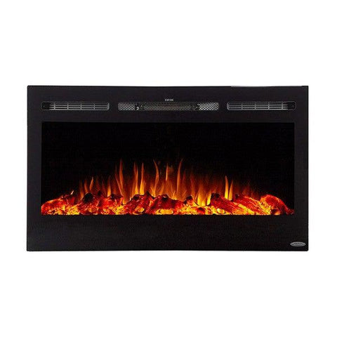 Image of Touchstone Sideline 36 80014 36" Black Recessed Electric Fireplace-Modern Ethanol Fireplaces