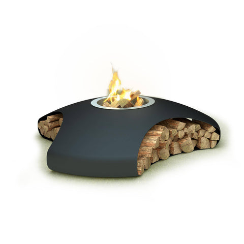 Image of GlammFire Vaudeville Ethanol Firewood Charcoal Gas Fire Pit-Modern Ethanol Fireplaces
