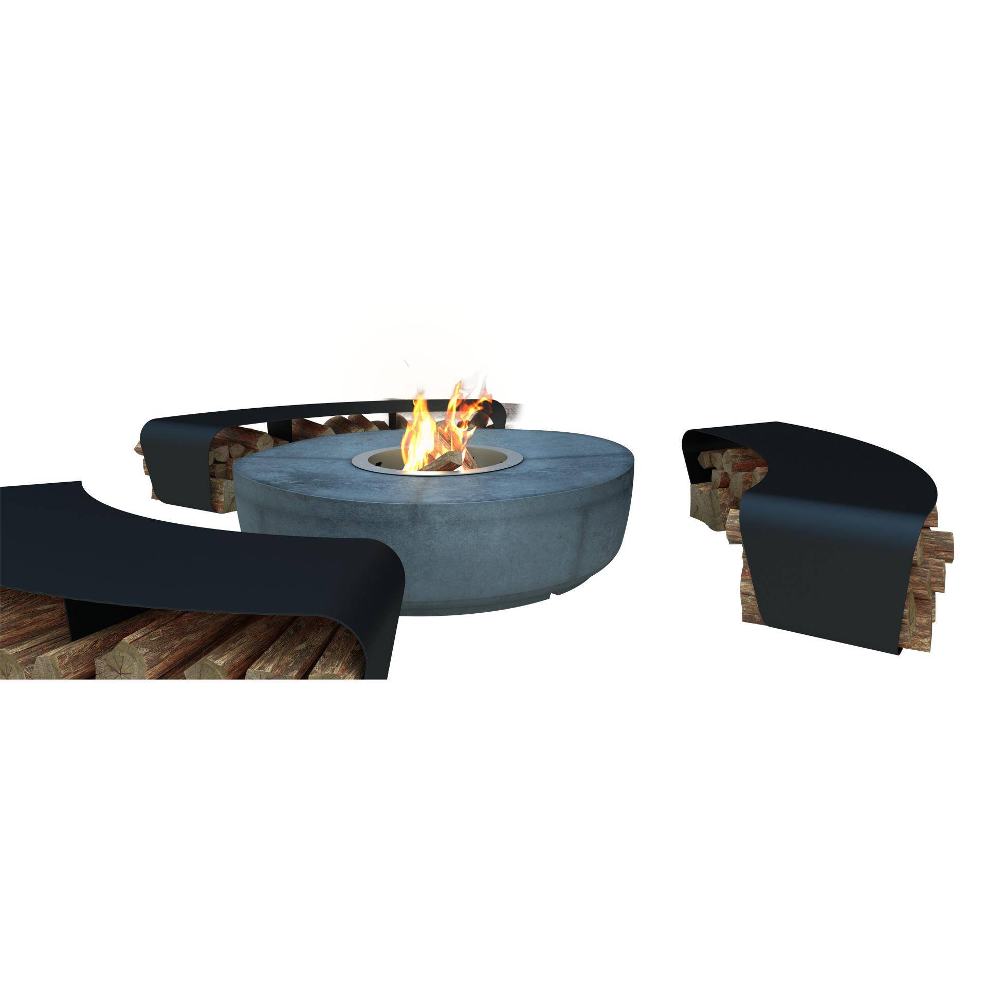 GlammFire Zarzuela Ethanol Firewood Charcoal Gas Fire Pit-Modern Ethanol Fireplaces