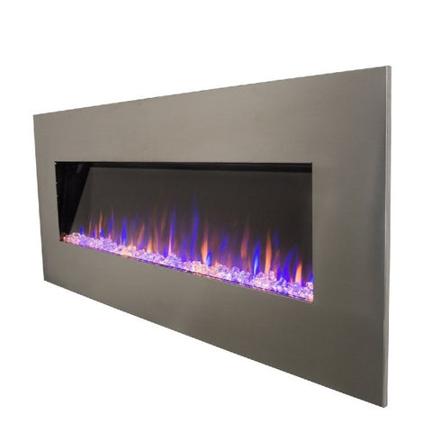 Image of Touchstone AudioFlare 80024 50" Stainless Steel Recessed Electric Fireplace-Modern Ethanol Fireplaces