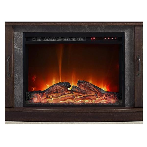 Ameriwood Home Electric Fireplaces Ameriwood Home Barrow Creek 60" Espresso Freestanding Electric Fireplace Console