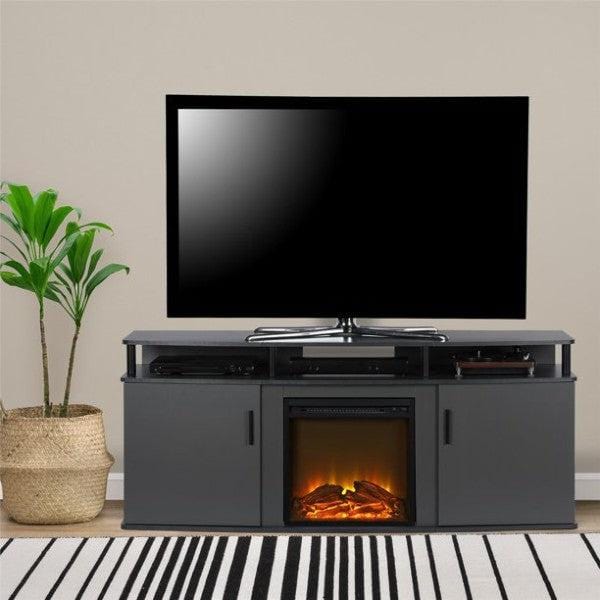 Ameriwood Home Electric Fireplaces Ameriwood Home Carson 70" Black Freestanding Electric Fireplace for TV Console