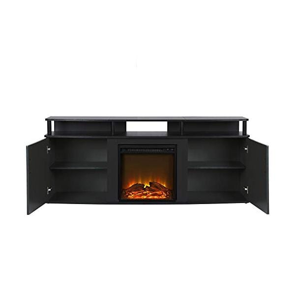 Ameriwood Home Electric Fireplaces Ameriwood Home Carson 70" Black Freestanding Electric Fireplace for TV Console