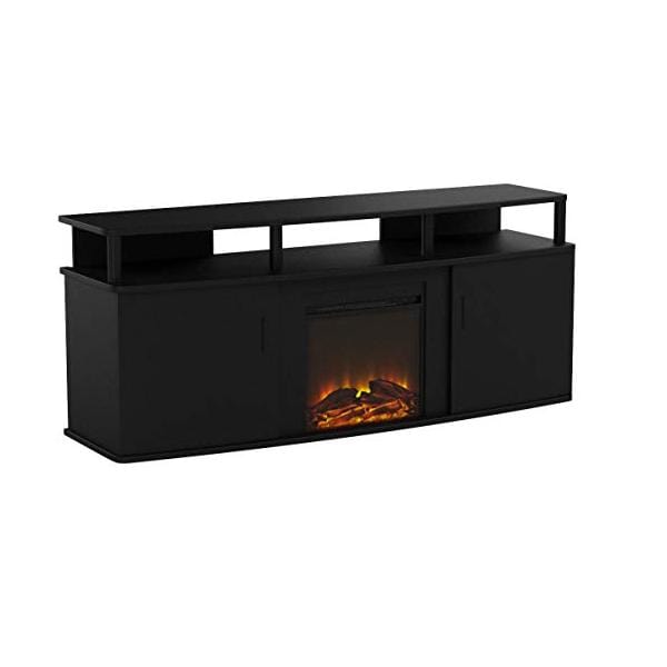 Ameriwood Home Electric Fireplaces Ameriwood Home Carson 70" Black Freestanding Electric Fireplace for TV Console