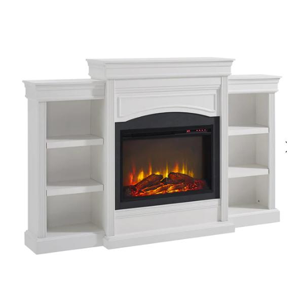 Ameriwood Home Electric Fireplaces Ameriwood Home Lamont 69" White Mantel Electric Freestanding Fireplace