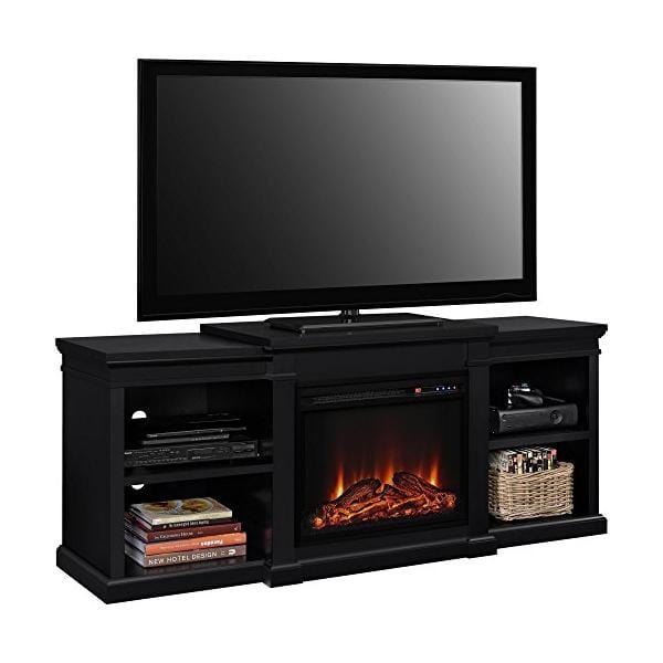 Ameriwood Home Electric Fireplaces Ameriwood Home Manchester 70" Black Freestanding Electric Fireplace - TV Stand