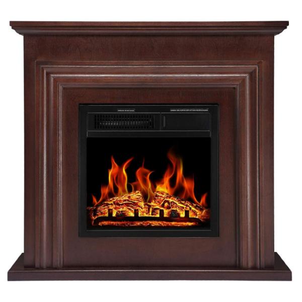 Antarctic Star Electric Fireplaces Antarctic Star 36'' Brown Freestanding  Electric Fireplace with Mantel & Remote Control